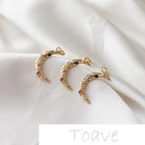 14K Moon Rhinestone Pendant for DIY Necklace Earring