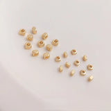 14K Cut Face Flat Square Bead DIY Loose Bead Bracelet Necklace Accessories