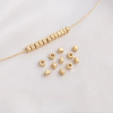 14K Cut Face Flat Square Bead DIY Loose Bead Bracelet Necklace Accessories