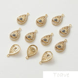 14K Drop Eyelash Pendant Necklace Ear Stud Accessories 2pcs