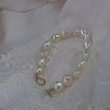 14K Filled 100% Nat Freshwater Baroque Pearl Bracelet 8-9mm Irregular