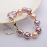14K Filled Freshwater Pearl Bracelet Magnetic Buckle Women HC