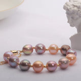14K Filled Freshwater Pearl Bracelet Magnetic Buckle Women HC