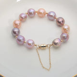 14K Filled Freshwater Pearl Bracelet Magnetic Buckle Women HC