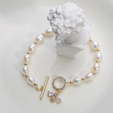 14K Filled Freshwater Pearl Bracelet with Bee Zircon Inlay