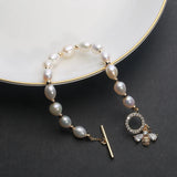 14K Filled Freshwater Pearl Bracelet with Bee Zircon Inlay