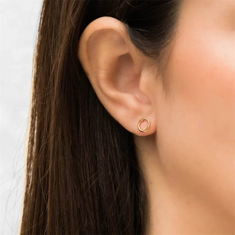 14K Filled Bar Earrings Circle Jewelry Dainty Earrings Vintage Waterproof