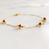 Vintage Anklets 14K Filled Beads Bracelet Jewelry Boho Charms for Women