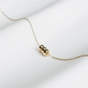 14K Filled Beads Necklace Minimalism Choker Women Jewelry Pendants Collier
