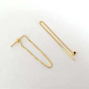 14K Filled Box Chain Bead Earrings DIY Jewelry Findings