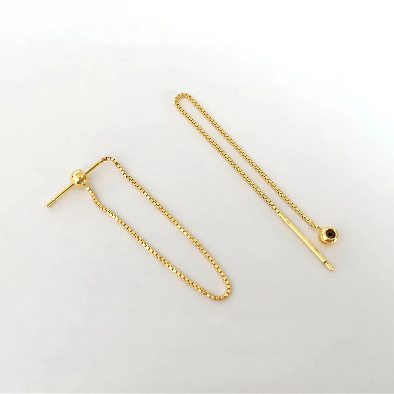 14K Filled Box Chain Bead Earrings DIY Jewelry Findings