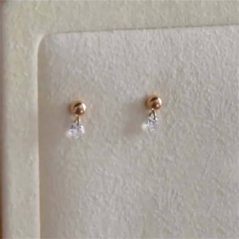 14K Filled CZ Stud Earrings Tarnish Resistant Jewelry Vintage Style Boho