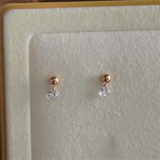 14K Filled CZ Stud Earrings Tarnish Resistant Jewelry Vintage Style Boho