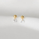 14K Filled CZ Stud Earrings Tarnish Resistant Jewelry Vintage Style Boho