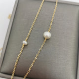 14K Filled Choker Double Layer Pearl Pendant Necklace Boho Collier Femme Perle