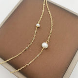 14K Filled Choker Double Layer Pearl Pendant Necklace Boho Collier Femme Perle