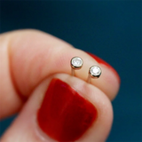 14K Gold Filled CZ Stud Earrings Tarnish Resistant Dainty Jewelry Waterproof