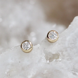 14K Gold Filled CZ Stud Earrings Tarnish Resistant Dainty Jewelry Waterproof