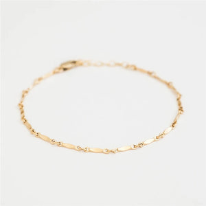14K Filled Dapped Bar Chain Bracelet Jewelry Boho Charms Bracelets
