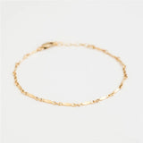 14K Filled Dapped Bar Chain Bracelet Jewelry Boho Charms Bracelets