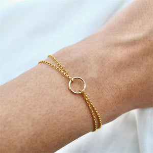 14K Filled Double-layer Bracelet Circle Jewelry Boho Charms Bracelets
