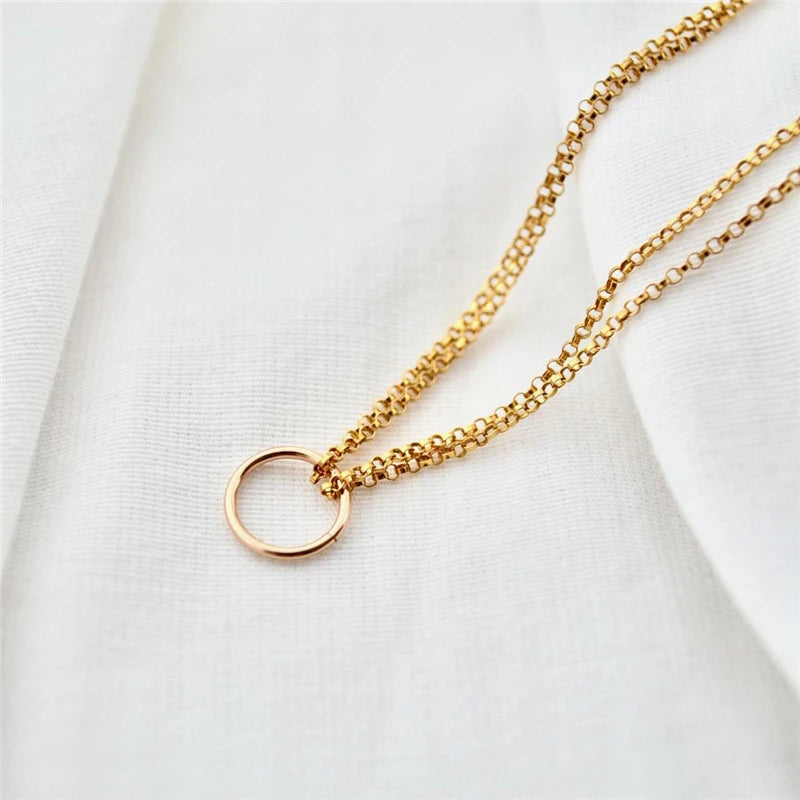 14K Filled Double-layer Bracelet Circle Jewelry Boho Charms Bracelets