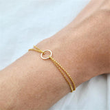 14K Filled Double-layer Bracelet Circle Jewelry Boho Charms Bracelets