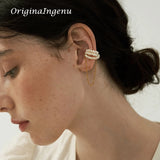 14K Filled Ear Cuff Pearl Jewelry Magnetic Buckle Earrings Vintage