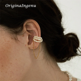 14K Filled Ear Cuff Pearl Jewelry Magnetic Buckle Earrings Vintage