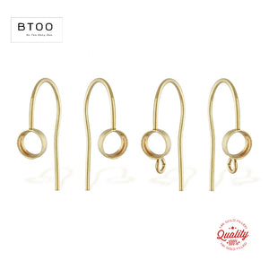 14K Filled Bezel Ear Wire with Ring Bulk - DIY Earrings Accessory