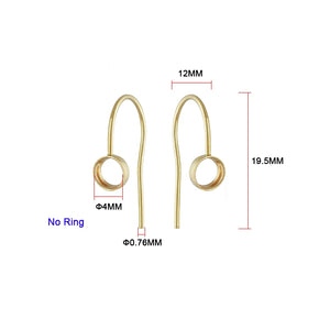 14K Filled Bezel Ear Wire with Ring Bulk - DIY Earrings Accessory
