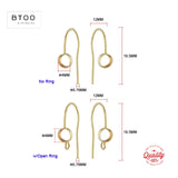 14K Filled Bezel Ear Wire with Ring Bulk - DIY Earrings Accessory