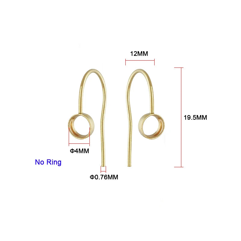 14K Filled Bezel Ear Wire with Ring Bulk - DIY Earrings Accessory