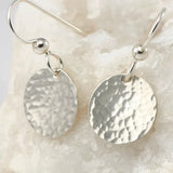 Vintage Hammered Circle Drop Earrings 14K Filled Boho Jewelry
