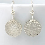Vintage Hammered Circle Drop Earrings 14K Filled Boho Jewelry
