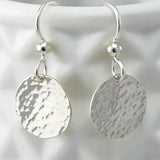 Vintage Hammered Circle Drop Earrings 14K Filled Boho Jewelry