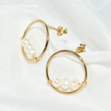 14K Freshwater Pearls Boho Earrings Vintage Jewelry Tarnish Resist
