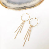 14K Filled Tassel Stud Earrings Jewelry Bridesmaid Gift Vintage Earrings