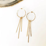 14K Filled Tassel Stud Earrings Jewelry Bridesmaid Gift Vintage Earrings