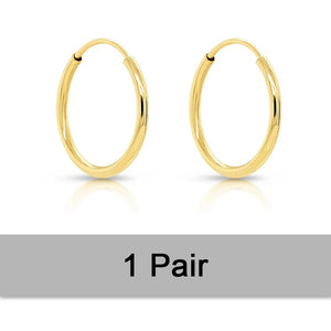 14K Filled Endless Hoop Earrings 10 Size Jewelry Hoop Earrings Boho