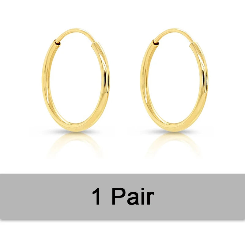 14K Filled Endless Hoop Earrings 10 Size Jewelry Hoop Earrings Boho