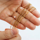 14K Filled Chain Bracelet Pearl Jewelry Boho Charms Bracelets Bridesmaid Gift