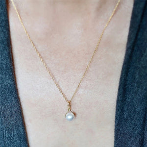 14K Filled Pearl Charm Necklace Jewelry Pendants Boho Necklace For Women