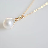 14K Filled Pearl Charm Necklace Jewelry Pendants Boho Necklace For Women