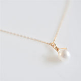 14K Filled Pearl Charm Necklace Jewelry Pendants Boho Necklace For Women
