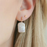 Baroque Pearl Earrings 14K Filled Minimalism Jewelry Brincos Oorbellen