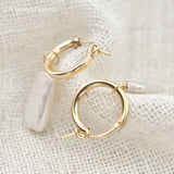 Baroque Pearl Earrings 14K Filled Minimalism Jewelry Brincos Oorbellen