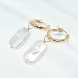 Baroque Pearl Earrings 14K Filled Minimalism Jewelry Brincos Oorbellen