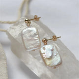 Baroque Pearl Earrings 14K Filled Minimalism Jewelry Brincos Oorbellen