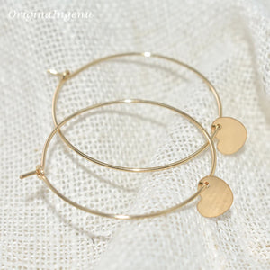 14K Filled Heart Earrings Hoop Jewelry Minimalism Oorbellen Brincos Pendientes